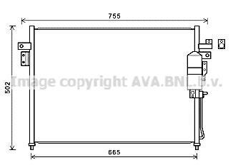 Конденсатор кондиціонера (з осушувачем) NISSAN NAVARA NP300, PATHFINDER III 3.0D 02.10- AVA COOLING DN5404D