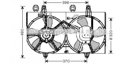 Вентилятор охолодження радіатора AVA COOLING DN7511