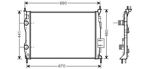Радіатор двигуна NISSAN QASHQAI +2, QASHQAI I 1.6 02.07-12.13 AVA COOLING DNA2278 (фото 1)