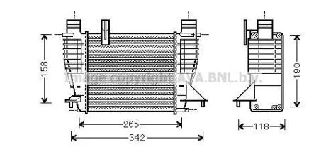 Інтеркулер Renault Clio (06-), Modus (05-)/Nissan Note (04-), Juke (11-) 1.2i, 1.5 dCi AVA AVA COOLING DNA4356