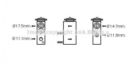 Розширювальний клапан кондиціонера FORD GALAXY II, GALAXY MK II, MONDEO IV, S-MAX 1.6-2.5 05.06-06.15 AVA COOLING FD1462