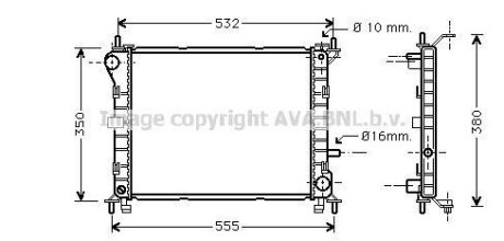 Радіатор, охолодження двигуна AVA COOLING FD2263