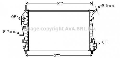 Радиатор охлаждения двигателя Ford Mondeo III (01-07) 2,20d 2,2d 2,5i AVA COOLING FDA2376