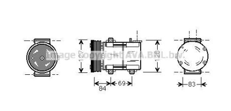 Компрессор кондиционера Ford Transit (00-) AVA AVA COOLING FDAK167 (фото 1)