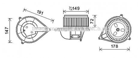 Моторчик печки Fiat Ducato/Citroen Jumper/Peugeot Boxer 02-06 (+AC) AVA COOLING FT8427