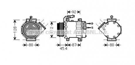 Компрессор кондиционера Fiat Ducato 2.3/3.0JTD 02-/Peugeot Boxer/Citroen Jumper 2.2/3.0HDi 06- AVA COOLING FTAK366