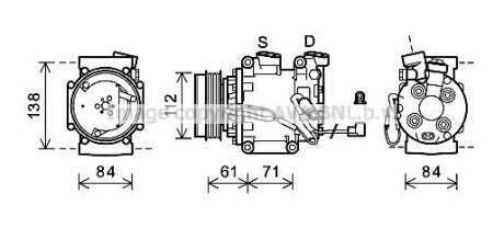 Компресор кондиціонера HONDA CIVIC VIII, JAZZ III 07.08- AVA COOLING HDAK275