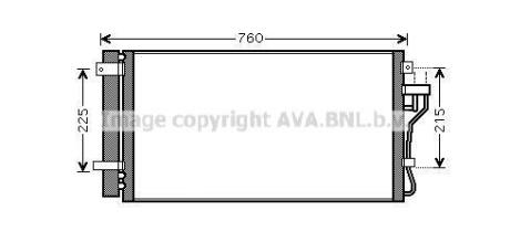 Конденсатор кондиціонера (з осушувачем) HYUNDAI GRANDEUR, SONATA V 2.0D/2.2D 02.06-12.11 AVA COOLING HY5190D