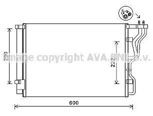 Радиатор кондиционера HYUNDAI: i40 (VF) 1.7 CRDi 12-, i40 CW (VF) 1.7 CRDi 11- AVA COOLING HY5299D