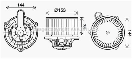 Вентилятор салону HYUNDAI ELANTRA V, ELANTRA VI, EQUUS / CENTENNIAL, I30, KIA CARENS IV, CEED, CERATO III, PRO CEED 1.0-5.0 03.09- AVA COOLING HY8450