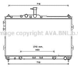 Радіатор двигуна (товщина: 16мм) HYUNDAI H-1 CARGO, H-1 TRAVEL D4CB 02.08- AVA COOLING HYA2402