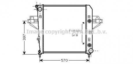 Радиатор, охлаждение двигателя AVA COOLING JE2043