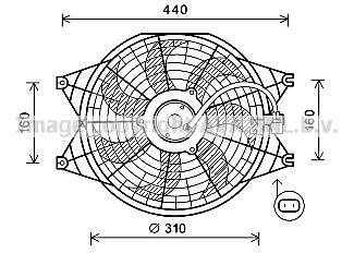 Вентилятор радіатора KIA SORENTO (2003) (вир-во) AVA COOLING KA7537 (фото 1)