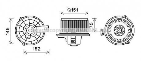 Вентилятор обігрівача салону Kia Rio (05-10) AVA COOLING KA8234 (фото 1)