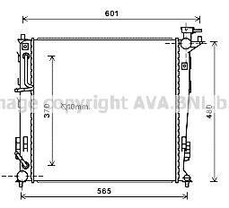 Радиатор охлаждения двигателя Kia Sportage (10-15) 2,0d 6AT AVA AVA COOLING KAA2214