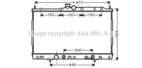 Радиатор охлаждения двигателя Mitsubishi Outlander (02-07) 2,4i AT AVA COOLING MT2185 (фото 1)