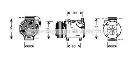 Компресор кондиціонера AVA COOLING MTAK037 (фото 1)