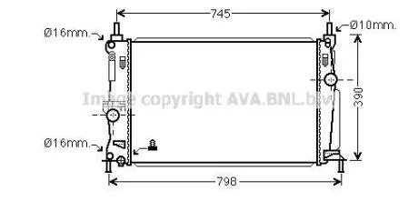 РАДИАТОР СИСТЕМЫ ОХЛАЖДЕНИЯ MAZDA 3 1.6 09- AVA COOLING MZ2254