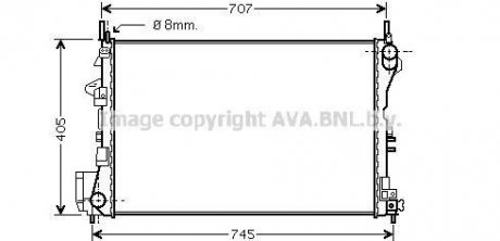 Радіатор, Система охолодження двигуна AVA COOLING OL2338