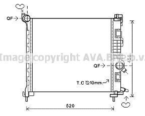 Радиатор, охлаждение двигателя AVA COOLING OL2562