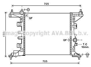 Радиатор, охлаждение двигателя AVA COOLING OL2568