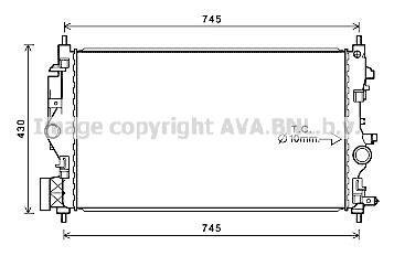 Радіатор, Система охолодження двигуна AVA COOLING OL2683