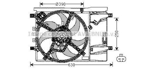 Вентилятор, охлаждение двигателя AVA COOLING OL7539 (фото 1)