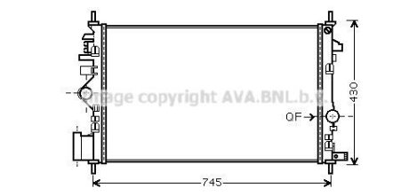 Радиатор, охлаждение двигателя AVA COOLING OLA2474