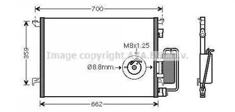 Радіатор кондиціонера Opel Vectra C 02>08 AVA COOLING OLA5333D (фото 1)