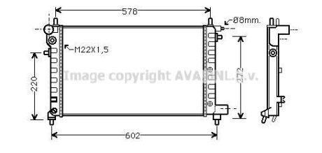 Радіатор, охолодження двигуна AVA COOLING PE2149