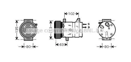 Компресор кондиціонера NISSAN INTERSTAR, PRIMASTAR, OPEL MOVANO A, VIVARO A, RENAULT AVANTIME, ESPACE III, MASTER II, MEGANE I, MEGANE I CLASSIC, MEGANE I COACH, MEGANE SCÉNIC 1.8-2.5D 08.95- AVA COOLING RTAK440