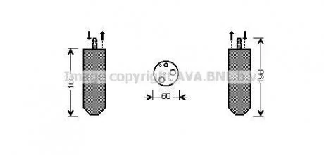Осушувач кондиціонера Renault Duster 1,6i 10> AT, Logan 1,5d 1,6i 07> AVA AVA COOLING RTD364