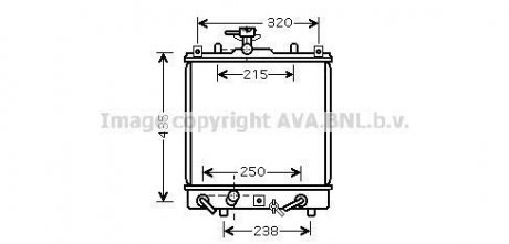 Радиатор, охлаждение двигателя AVA COOLING SZ2095