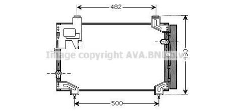 Конденсатор кондиціонера (з осушувачем) TOYOTA AVENSIS, COROLLA VERSO 2.0D 04.03-03.09 AVA COOLING TO5394D