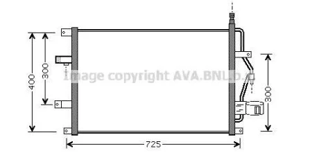 Конденсатор кондиціонера (з осушувачем) VOLVO S60 I, S80 I, V70 II, XC70 I 2.0-3.0 11.97-04.10 AVA COOLING VO5107D