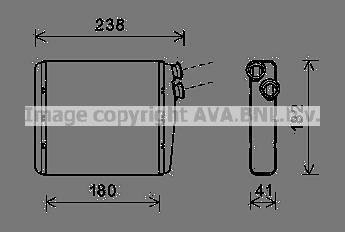 Радіатор обігрівача салону Volvo S60 (10-), S80 (06-), XC60 (08-),XC70 (07-)/Range Rover Evoque (11-) AVA AVA COOLING VOA6163