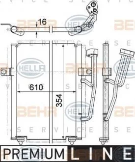 Конденсатор Volvo S40/V40 1.6 2.0 95 - 03 / 95 - 04 BEHR 8FC351036671