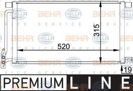 Конденсатор BMW 3 (E46) 1.8 3.3 98-08 BEHR 8FC351038211 (фото 1)