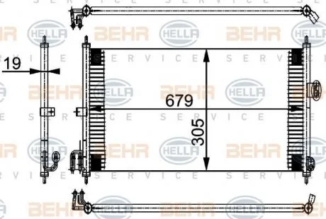 Конденсатор Nissan Almera 1.5 1.8, 2.2 00 - 06 BEHR 8FC351038581