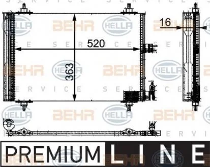 Конденсатор Citroen 1,4 2,0 Berlingo 96 - 11Xsara 98 - 10Peugeot Partner 96 - 13 BEHR 8FC351301031