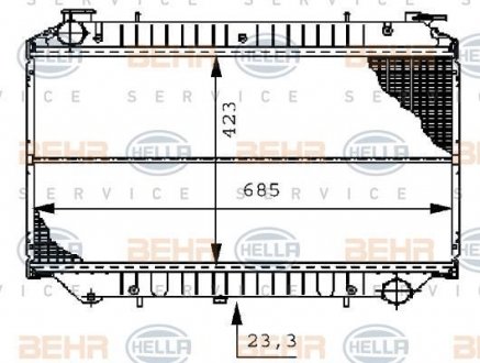 Радиатор NISSAN SERENA 1.6 2.3 92-02 BEHR 8MK376706531 (фото 1)