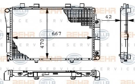 Радиатор Mercedes S-Class (W140) S 3.0/3.5 96-98/93-98 BEHR 8MK376711161 (фото 1)