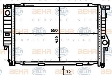 Радіатор BMW 5 (E34),7 (E32) 2.4 4.0 88-96 BEHR 8MK376713281 (фото 1)