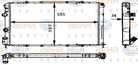 Радиатор Renault Megan 1.4, 1.6, 1.9, 2.0 96 - 03 BEHR 8MK376715531