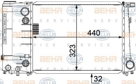 Радиатор BMW 3 (E30) 2.0 2.5 86-96 BEHR 8MK376717471