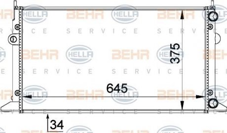 Радиатор Ford Galaxy 1.9 95-06Seat Alhambra 1.9,2.0 96-10VW Sharan 1.9,2.0 95-10 BEHR 8MK376719-711