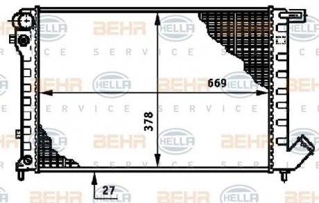 Радіатор 1.8 2.0 Citroen Berlingo 98-11 Peugeot 306 97-02 BEHR 8MK376720241 (фото 1)