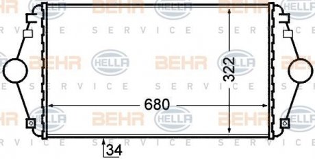 Интеркуллер Citroen Evasion 1.9, 2.0 95-02;Fiat Scudo 1.9,2.0 96-06 BEHR 8ML376727641