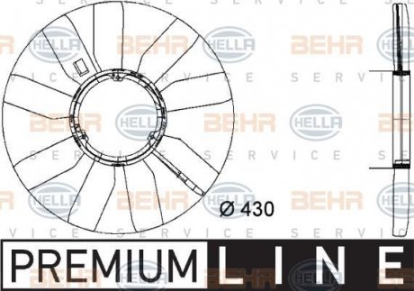 Термомуфта Sprinter 905/906 /W202/W124 86- (Premium Line! OE) BEHR 8MV376733-281 (фото 1)