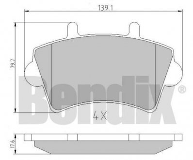 Колодки гальмові RENAULT MASTER 98> ПЕРЕД БЕЗ ДАТЧИКА Bendix 510368